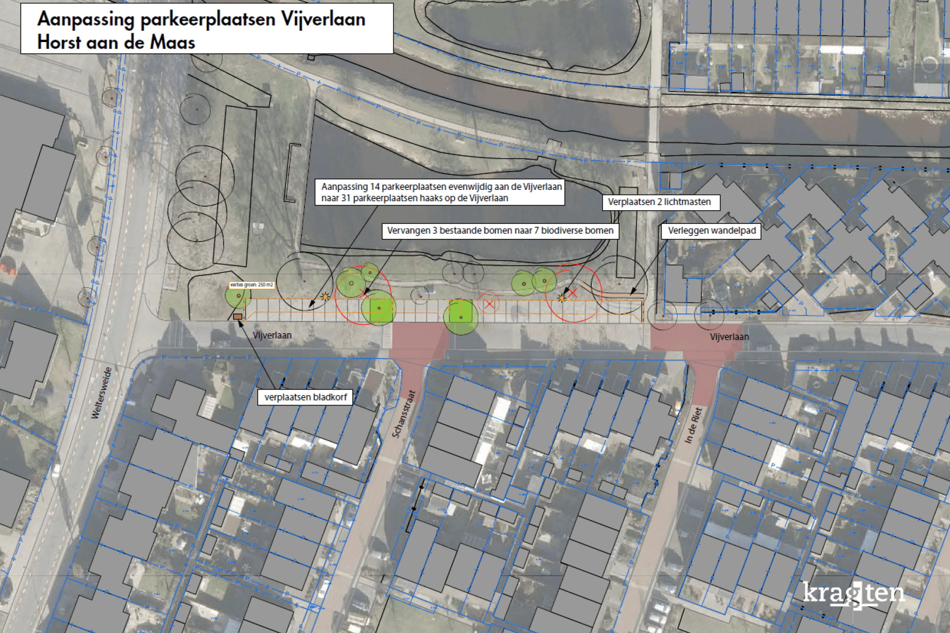 Afsluiting parkeerplaatsen Vijverlaan in Horst in de periode 27 februari tot en met 17 maart